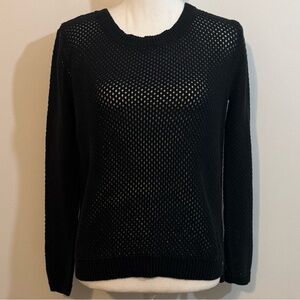 Vans Black Open Knit Mesh Sweater Pullover Crewneck — Women’s Size Medium
